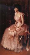 William Merritt Chase The girl in the pink painting